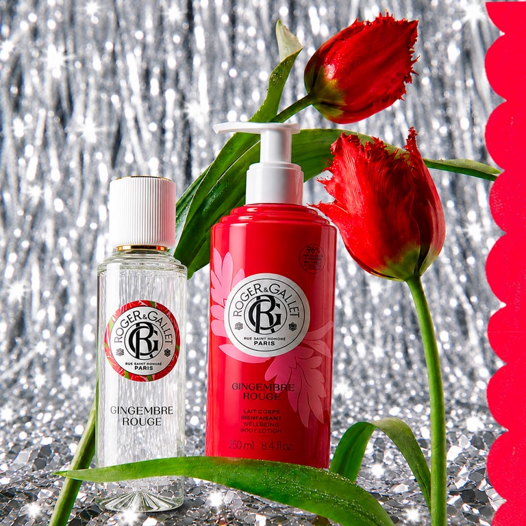 Gingembre Rouge Christmas gift set wellbeing fragrant water + wellbeing body lotion